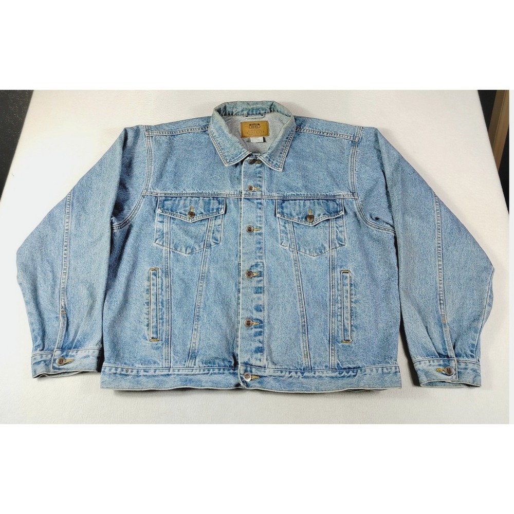 Vintage Route 66 Trucker Jacket Mens‎ XL Blue Denim Cotton Premium Jeanswear